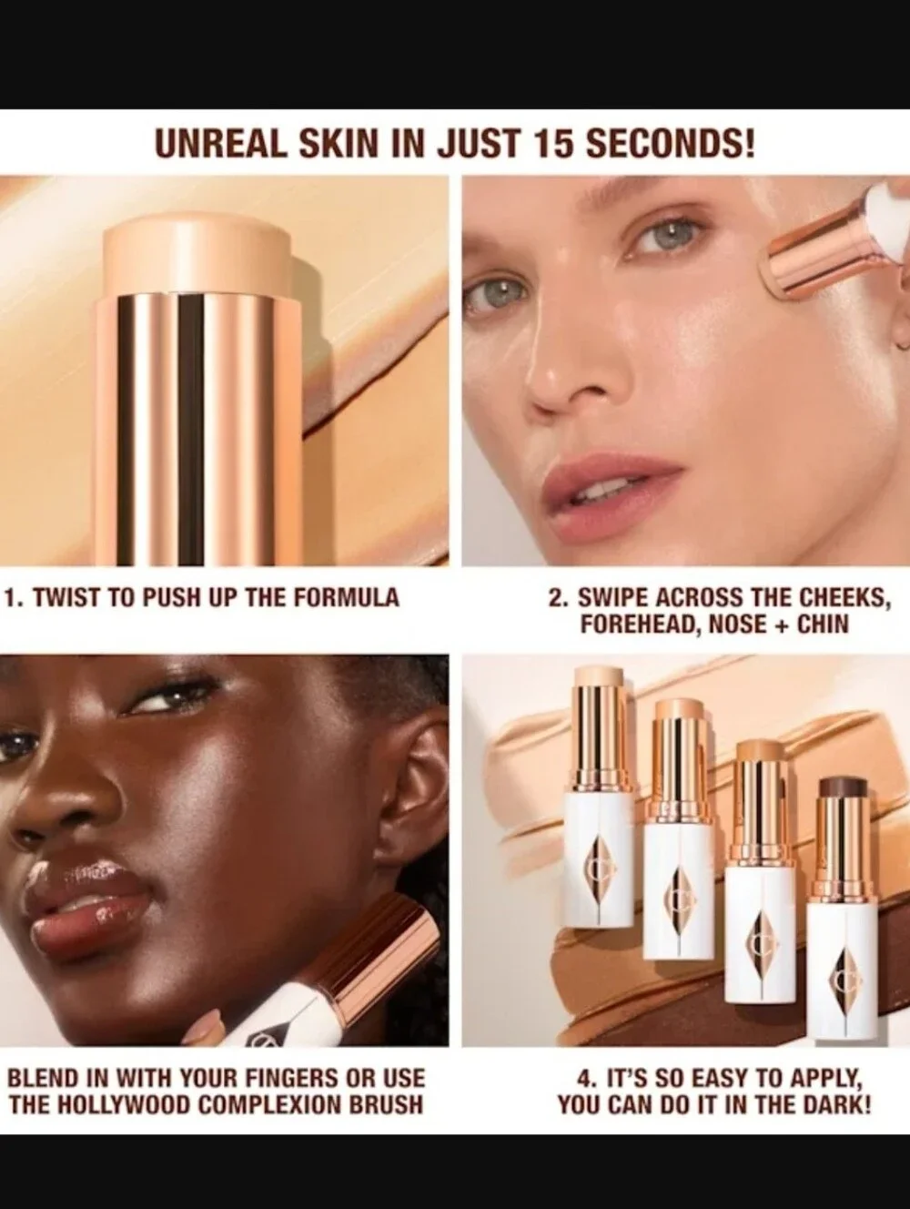 Charlotte Tilbury Unreal Skin Sheer Glow Tint Hydrating Foundation Stick BNIB